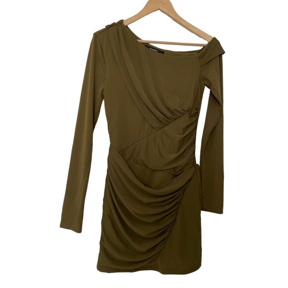 Dundas x Revolve Atlas Mini Dress in Khaki Green - Picture 4 of 9